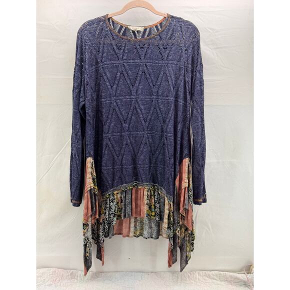 ODDY Tops - Oddy 1XL women’s blue Boho style top